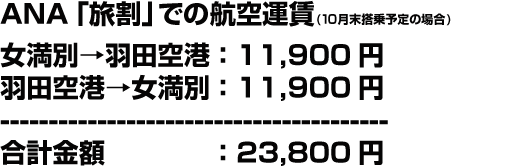 『旅割』を使えば北海道から東京の往復で25,000円以下。