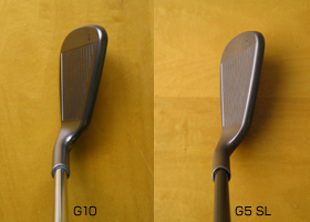 G10アイアンとG5 SLアイアンの構えたイメージを比較した写真